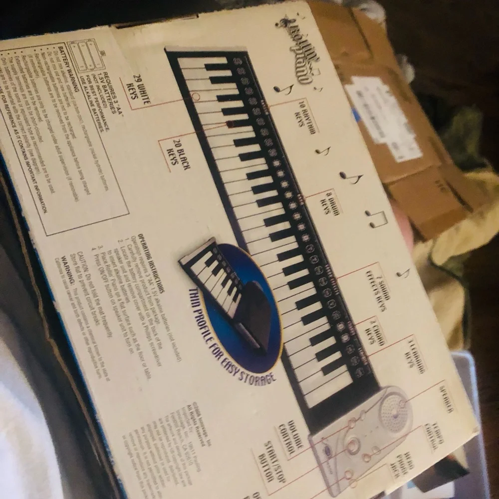 49-Key Portable Electronic Keyboard - Blue/Black